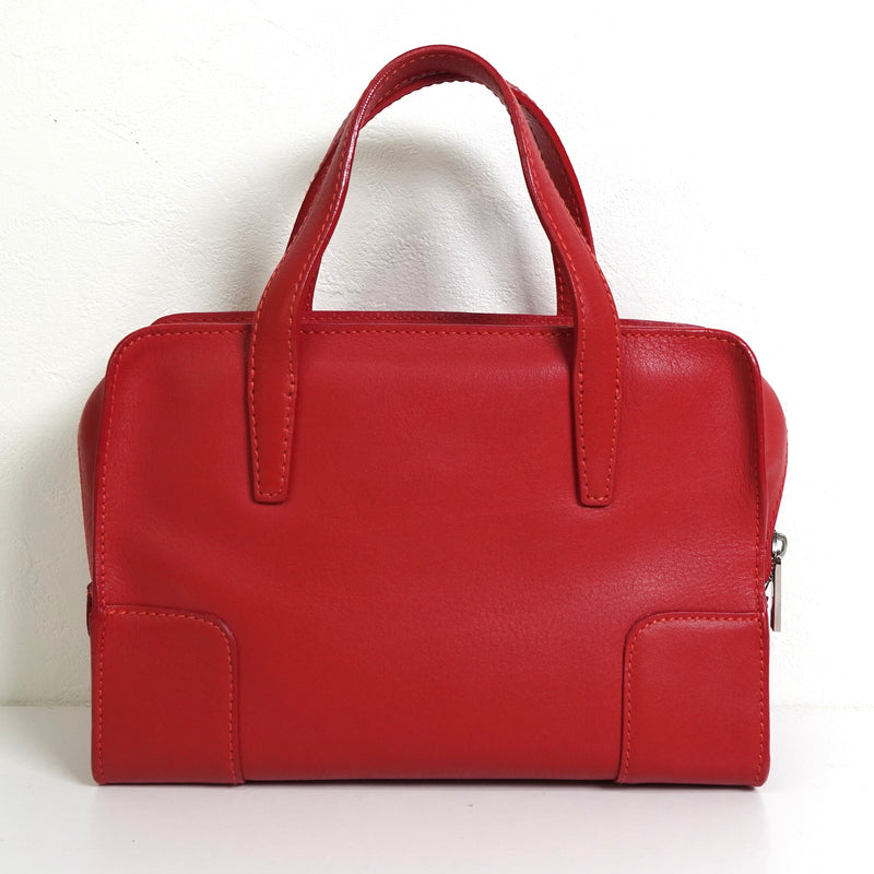 ロエベ ロゴ レザー ミニ ハンドバッグ レッド