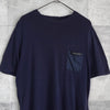 プラダ ロゴパッチ ナイロン切り替え 胸ポケット Tシャツ ブラック