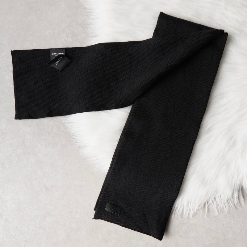 サンローラン ハート ウール マフラー ブラック