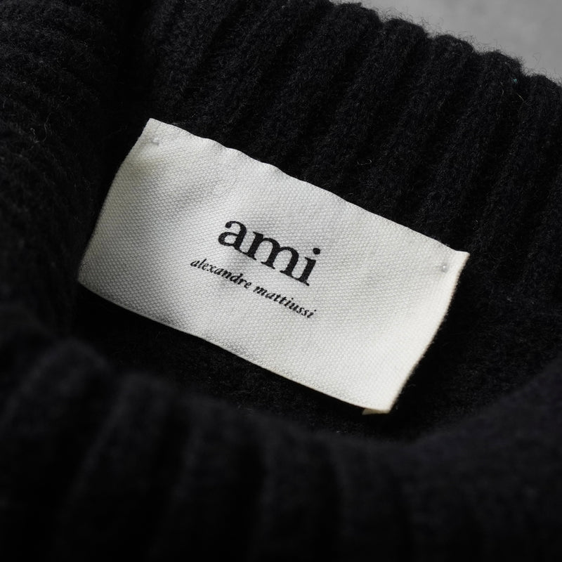 アミパリ アミ パリス タートルネック ハート ニット ブラック / レッド