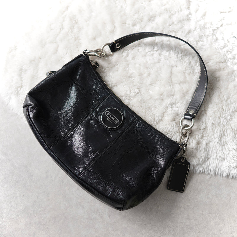 Black Leather 2way Shoulder Bag