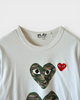 プレイ コム デ ギャルソン カモ柄 ハートロゴ Tシャツ ホワイト M レディース