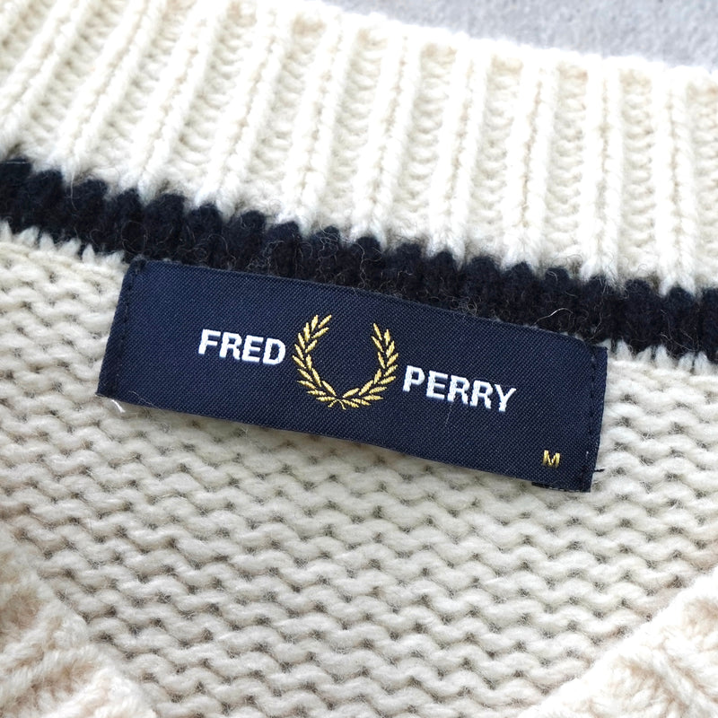 フレッド ペリー ロゴ チルデンニット アイボリー