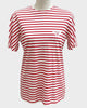 プラダ トライアングルロゴ ボーダー クルーネック 半袖Ｔシャツ レッド XS レディース 未使用品