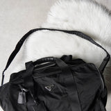 プラダ テスート ポコノ ナイロン / サフィアーノレザー 2way ボストンバッグ ブラック