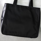 プラダ ナイロン / レザー ハンドバッグ トライアングルロゴ ブラック