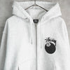 Stussy zip-up hoodie with 8-ball print in grey
