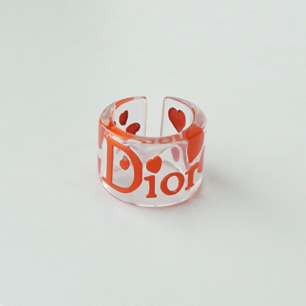 Dior 心形透明戒指，8 号