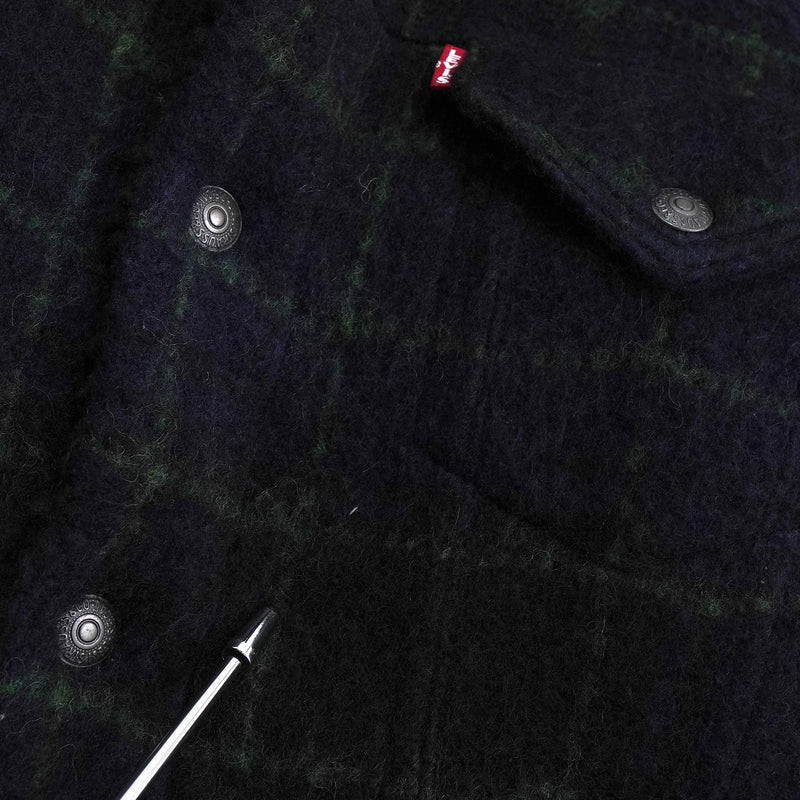 リーバイス チェック柄 ボア裏地 ウールジャケット ブラック / グリーン タグ付き未使用品