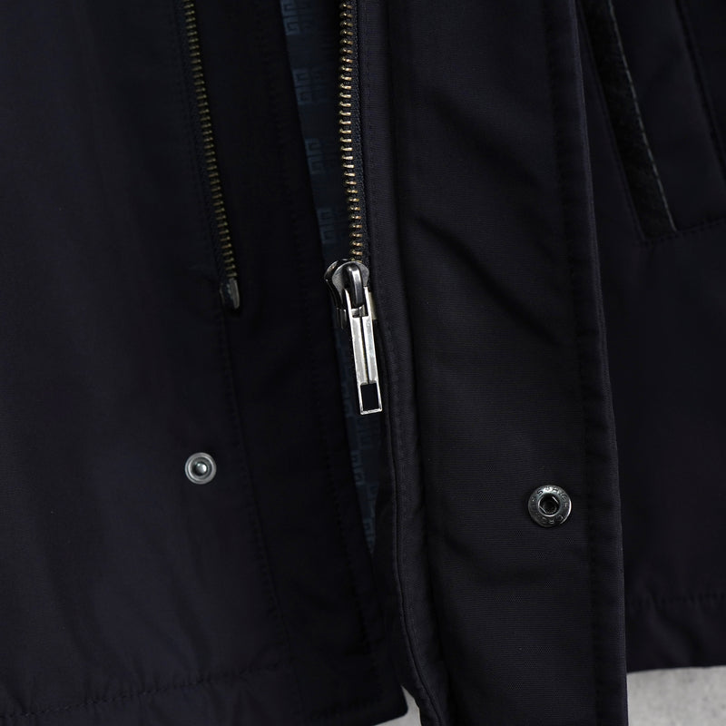 ジバンシィ パンチング フェイクレザー切り替え メンズ ナイロンジャケット ダークネイビー