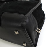 ロエベ アマソナ28 スエード / レザー ハンドバッグ ブラック