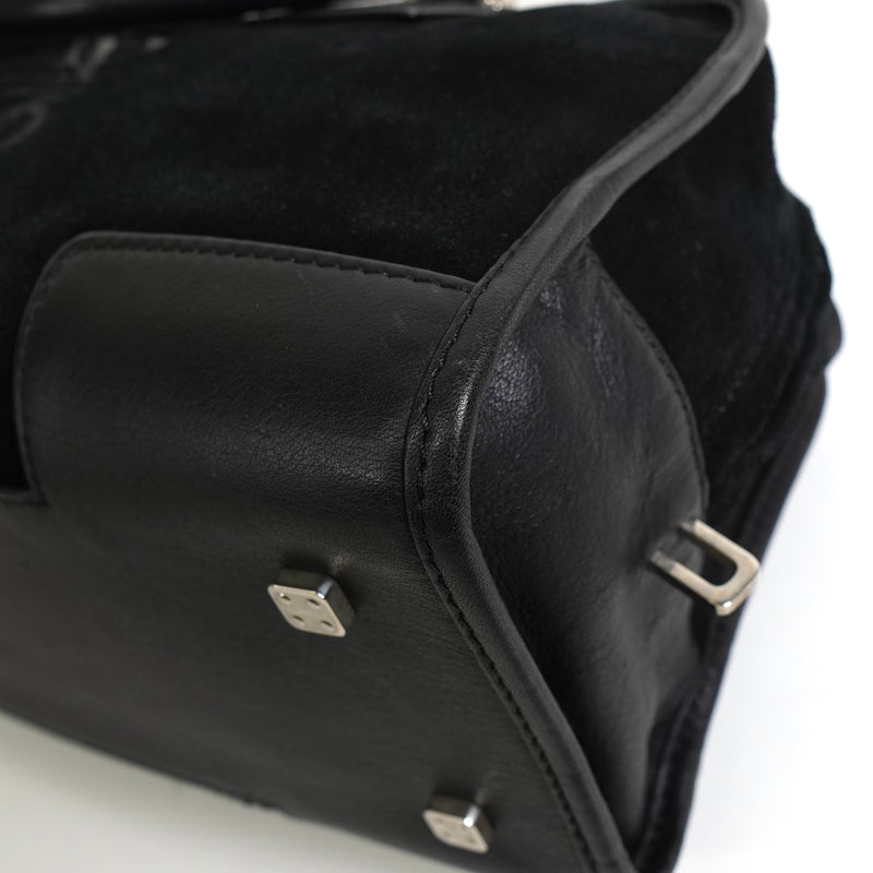 ロエベ アマソナ28 スエード / レザー ハンドバッグ ブラック