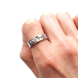 3D Numbering Silver Ring
