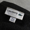ラコステ ロゴパッチ ケーブル編み ニット ブラック