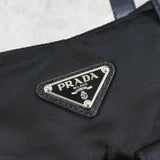Prada 三角形标志 Tessuto Pocono 尼龙单肩包/手提包（黑色）