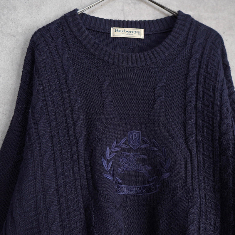 80's〜90's｜Big Logo Embroidery Sweater｜Made in England - NEWSED