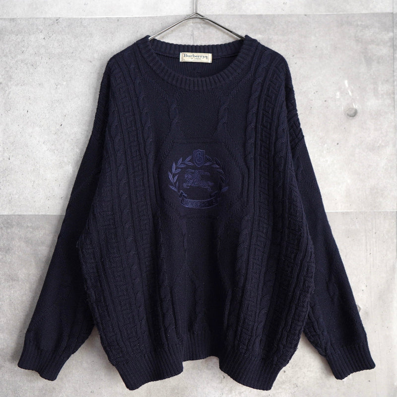 80's〜90's｜Big Logo Embroidery Sweater｜Made in England - NEWSED