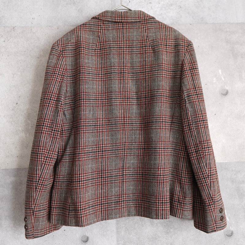 80's〜90's｜Check Wool Tailored Jacket｜Made in USA - NEWSED