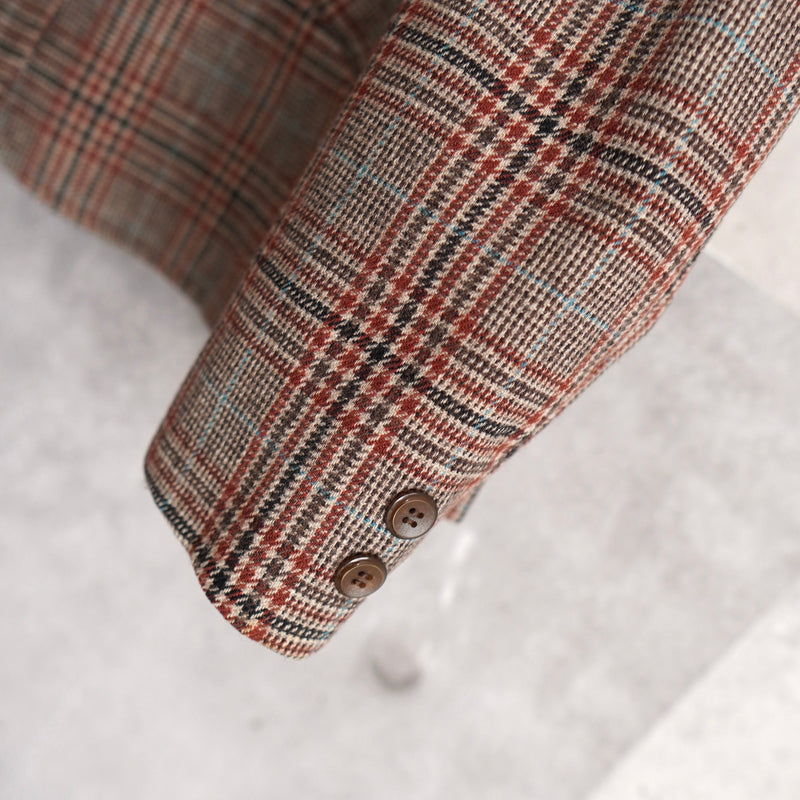 80's〜90's｜Check Wool Tailored Jacket｜Made in USA - NEWSED