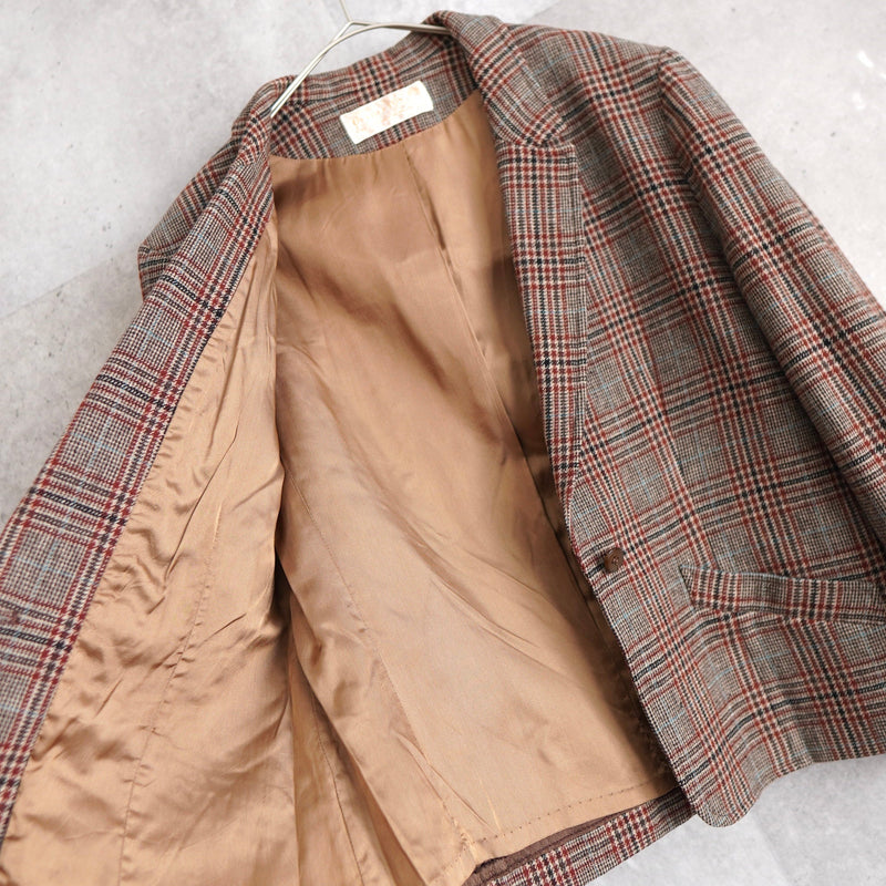 80's〜90's｜Check Wool Tailored Jacket｜Made in USA - NEWSED