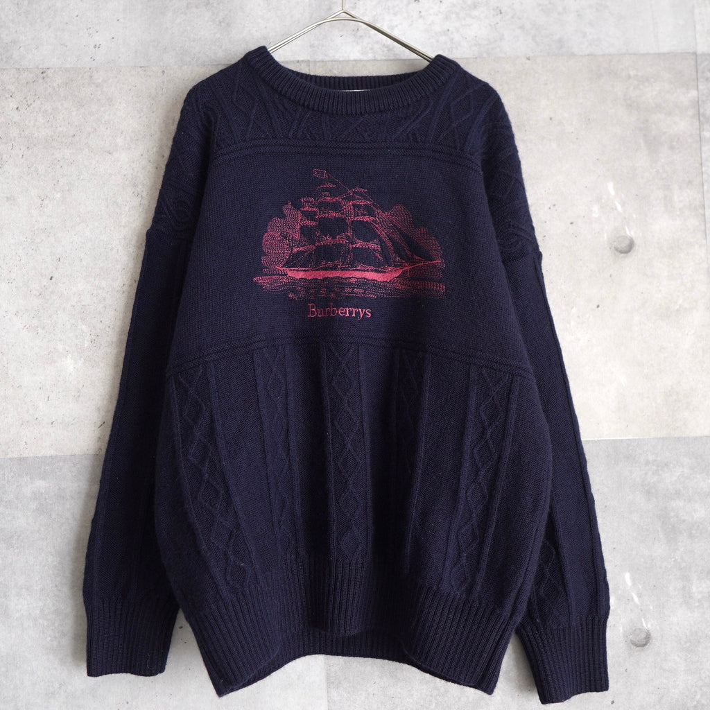 80's〜90's｜Logo Embroidery Sweater｜Made in England