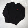 80's〜90's｜Logo Embroidery V-neck Sweater｜Made in England