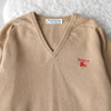 80's〜90's｜Logo Embroidery V-neck Sweater｜Made in Scotland