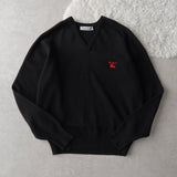 80's〜90's｜Logo Embroidery V - neck Sweater｜Made in Scotland - NEWSED