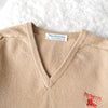 80's〜90's｜Logo Embroidery V-neck Sweater｜Made in Scotland