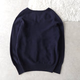 80's〜90's｜Logo Embroidery V - neck Sweater｜Made in Scotland - NEWSED
