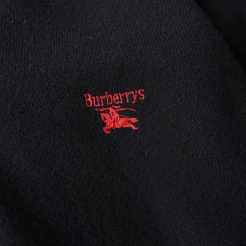 80's〜90's｜Logo Embroidery V - neck Sweater｜Made in Scotland - NEWSED