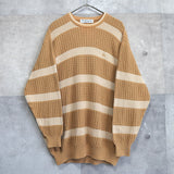 80's〜90's｜Logo Embroidery Waffle Sweater｜Made in England - NEWSED