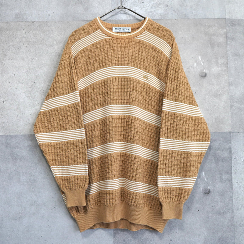 80's〜90's｜Logo Embroidery Waffle Sweater｜Made in England - NEWSED