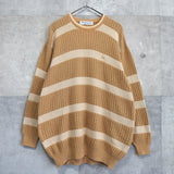 80's〜90's｜Logo Embroidery Waffle Sweater｜Made in England - NEWSED