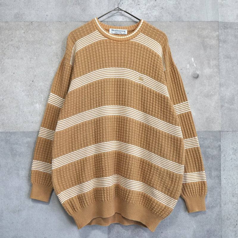 80's〜90's｜Logo Embroidery Waffle Sweater｜Made in England - NEWSED