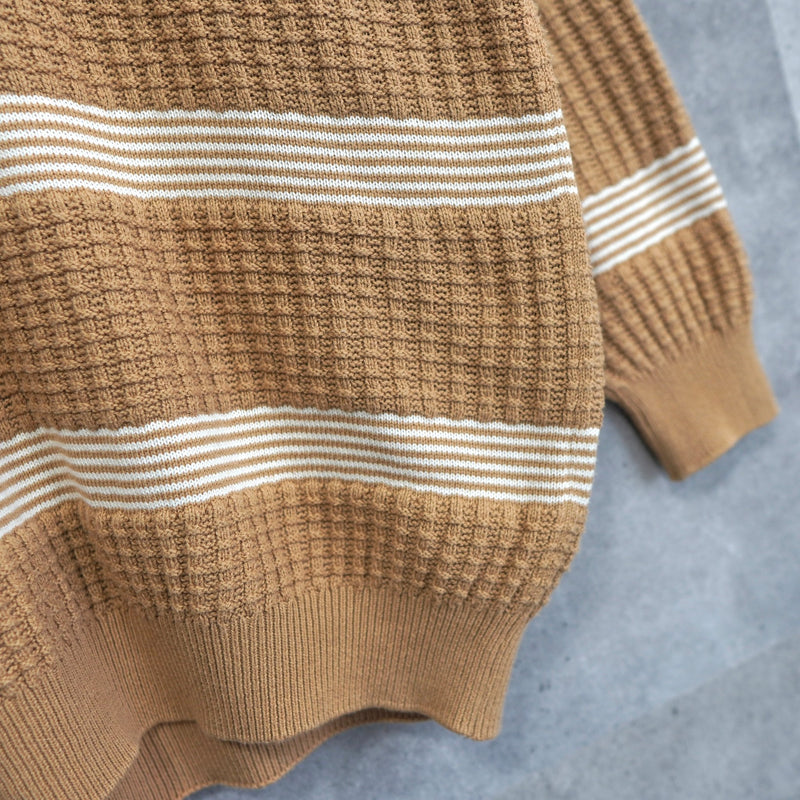 80's〜90's｜Logo Embroidery Waffle Sweater｜Made in England - NEWSED