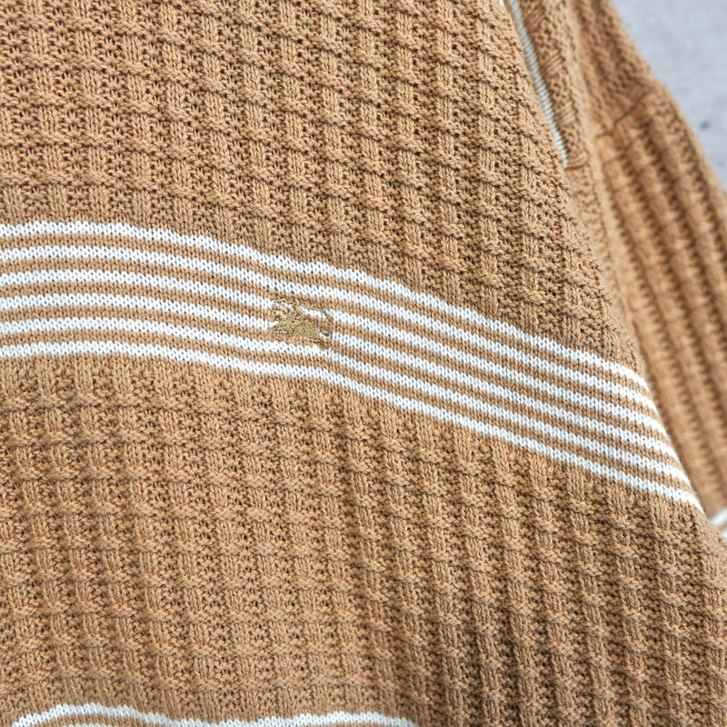 80's〜90's｜Logo Embroidery Waffle Sweater｜Made in England - NEWSED
