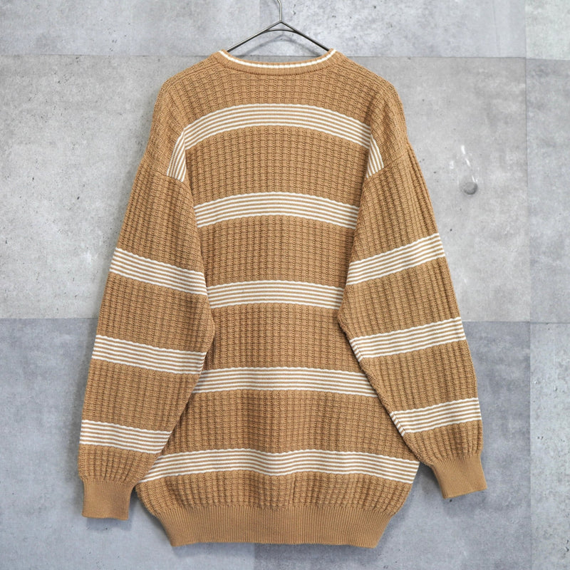 80's〜90's｜Logo Embroidery Waffle Sweater｜Made in England - NEWSED