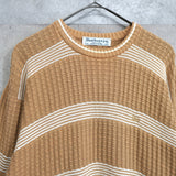 80's〜90's｜Logo Embroidery Waffle Sweater｜Made in England - NEWSED