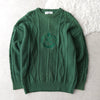 80's〜90's｜Logo Embroidery Wool Sweater｜Made in England