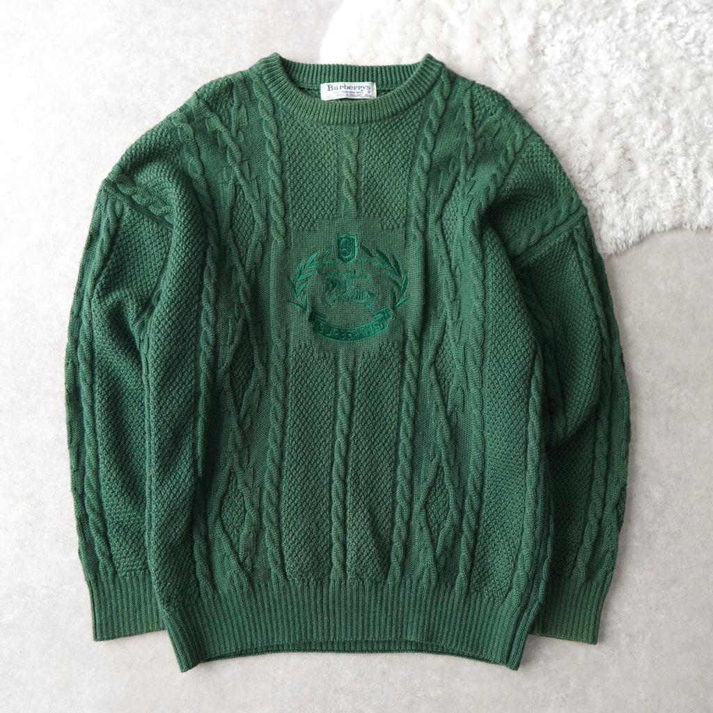 80's〜90's｜Logo Embroidery Wool Sweater｜Made in England