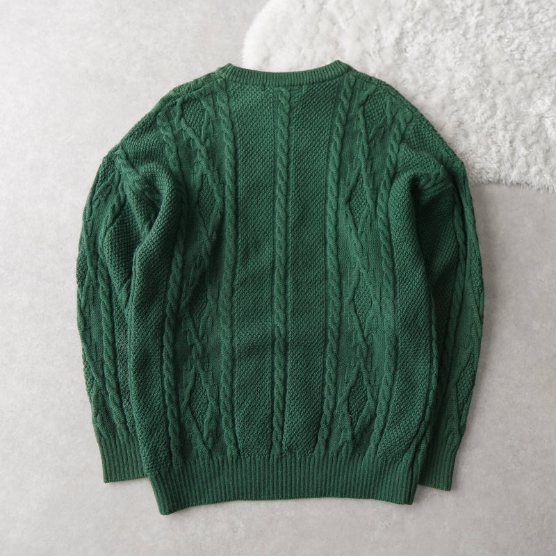 80's〜90's｜Logo Embroidery Wool Sweater｜Made in England - NEWSED