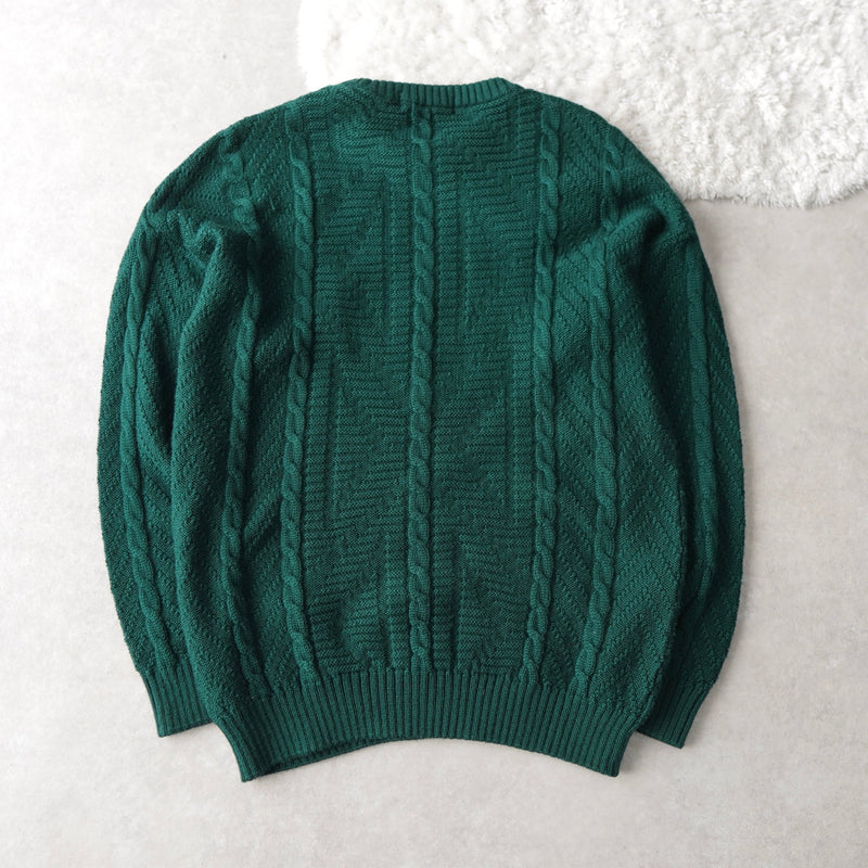 80's〜90's｜Logo Embroidery Wool Sweater｜Made in England - NEWSED