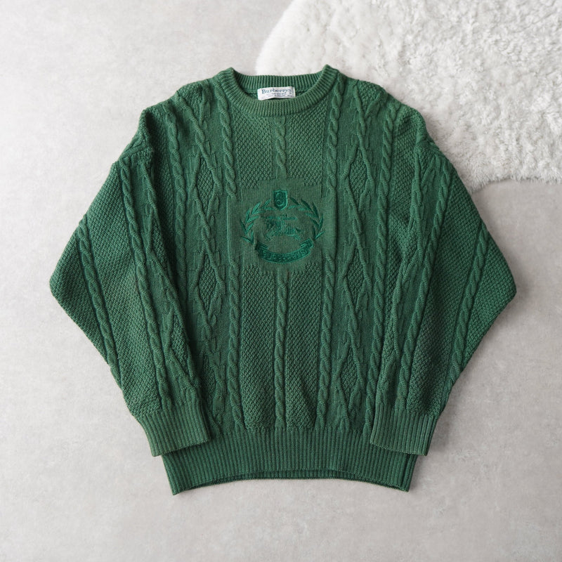 80's〜90's｜Logo Embroidery Wool Sweater｜Made in England - NEWSED
