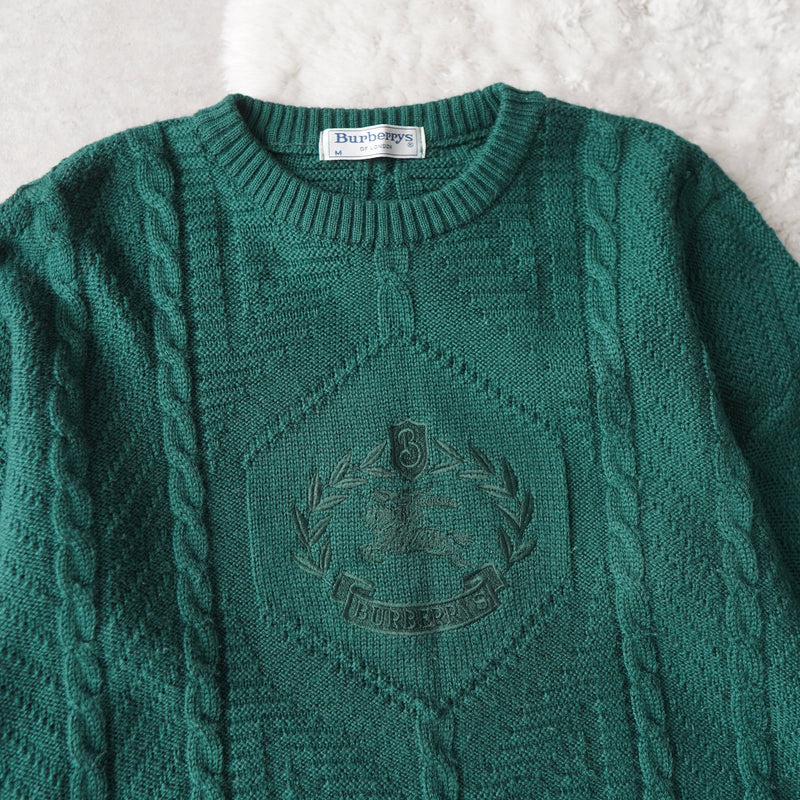80's〜90's｜Logo Embroidery Wool Sweater｜Made in England - NEWSED