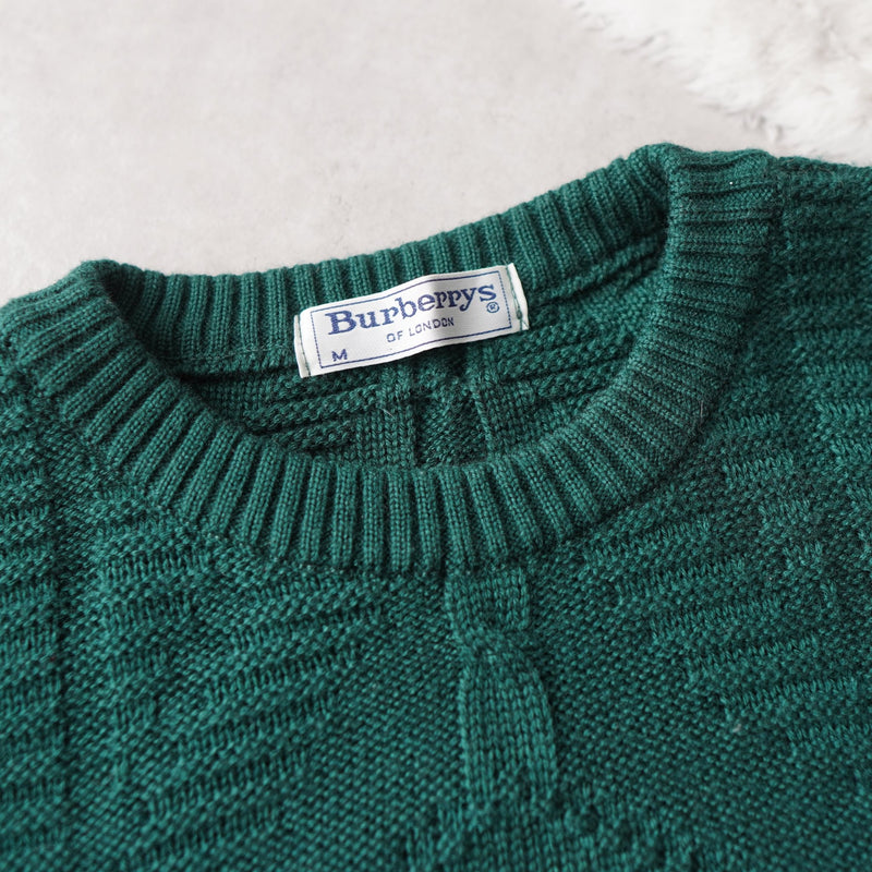 80's〜90's｜Logo Embroidery Wool Sweater｜Made in England - NEWSED