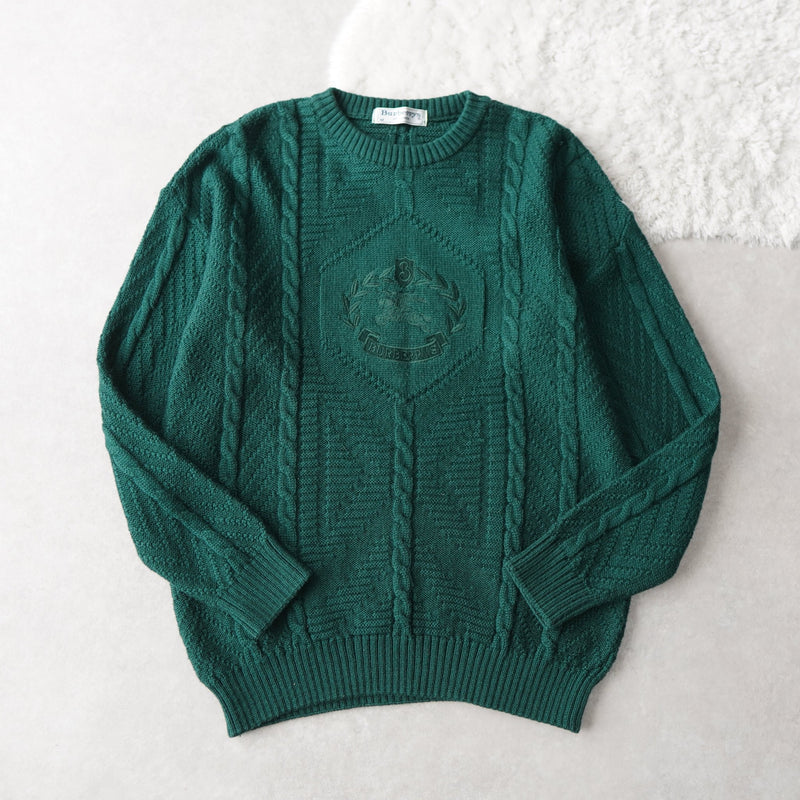 80's〜90's｜Logo Embroidery Wool Sweater｜Made in England - NEWSED