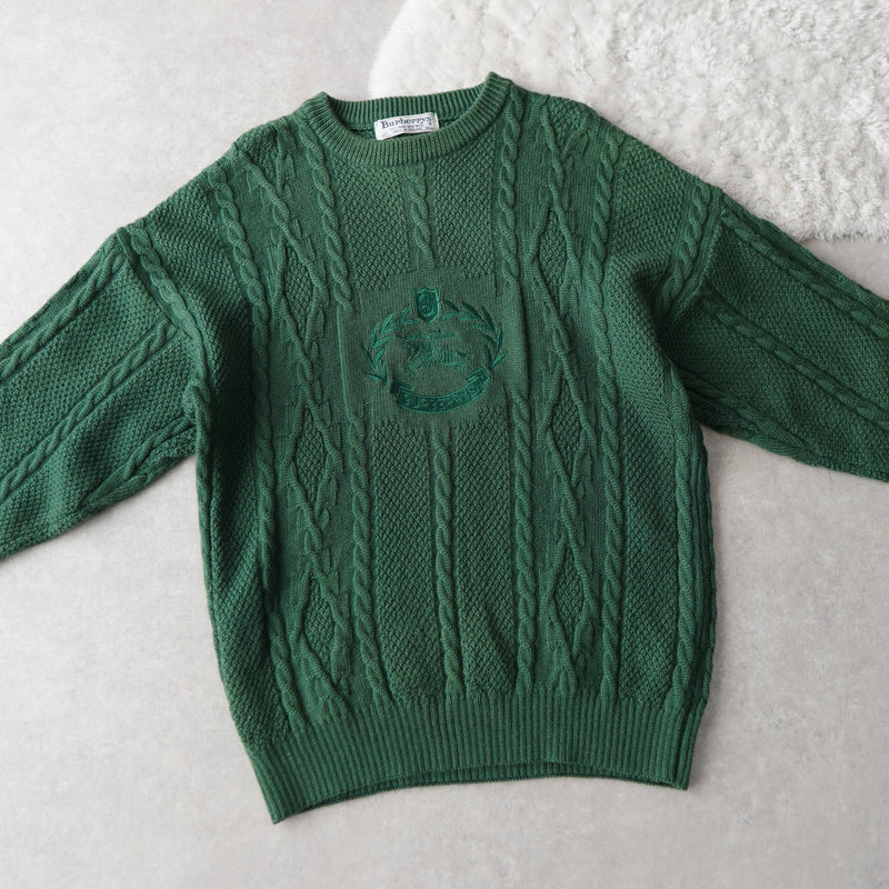 80's〜90's｜Logo Embroidery Wool Sweater｜Made in England - NEWSED
