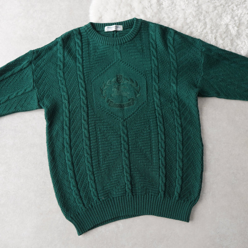 80's〜90's｜Logo Embroidery Wool Sweater｜Made in England - NEWSED
