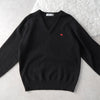 80's〜90's｜Logo Embroidery Wool V-neck Sweater｜Made in Scotland